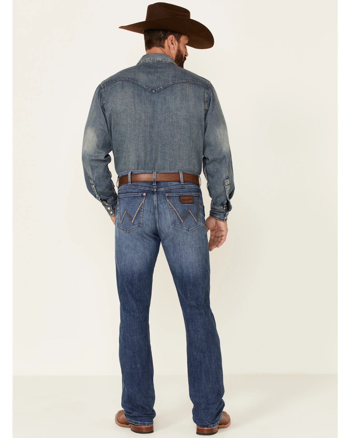 Wrangler Retro Men's Nightsky Medium Wash Stretch Slim Bootcut Jeans - Long 5 Wrangler Retro Men's Nightsky Medium Wash Stretch Slim Bootcut Jeans - Long - Image 3