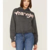 Wrangler Women's Charcoal Rose Logo Cropped Hoodie -Wraner Clothing Shop 2000358082 022 P1