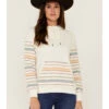 RANK 45 Women's Contrast Serape Sleeve Pullover Hoodie