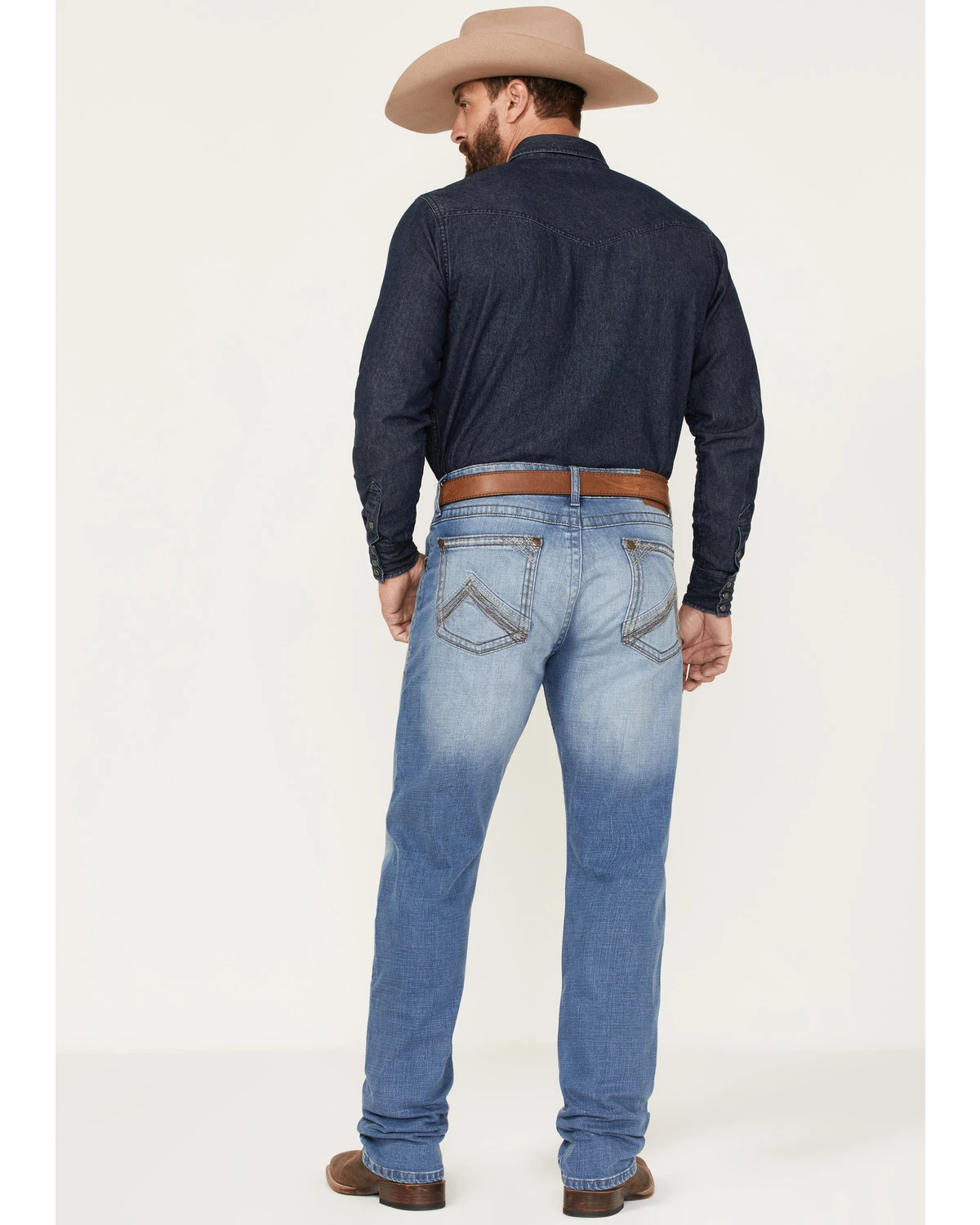 Rock 47 By Wrangler Men's Barlow Light Wash Slim Straight Jeans 5 Rock 47 By Wrangler Men's Barlow Light Wash Slim Straight Jeans - Image 3