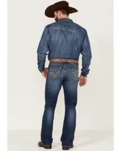 Rock 47 By Wrangler Men's Edmond Medium Wash Stretch Slim Bootcut Jeans -Wraner Clothing Shop 2000359727 414 P3