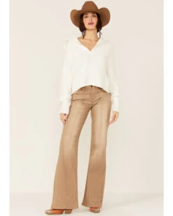 Revel Women's Sierra Collar Knit Long Sleeve Pullover Sweatshirt -Wraner Clothing Shop 2000360280 100 P2