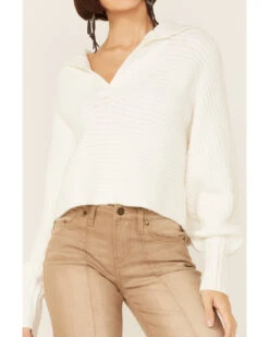 Revel Women's Sierra Collar Knit Long Sleeve Pullover Sweatshirt -Wraner Clothing Shop 2000360280 100 P3