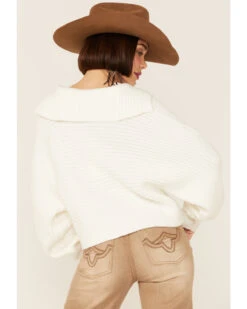 Revel Women's Sierra Collar Knit Long Sleeve Pullover Sweatshirt -Wraner Clothing Shop 2000360280 100 P4