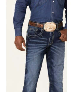 Rock 47 By Wrangler Men's Prichett Dark Wash Stretch Slim Straight Jeans -Wraner Clothing Shop 2000361296 416 P2