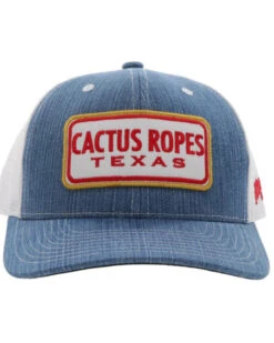 Hooey Kids' Denim Cactus Ropes Patch Mesh Back Trucker Cap -Wraner Clothing Shop 2000361551 402 P3