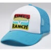 Kimes Ranch Men's Turquoise & White Block Party Logo Mesh-Back Trucker Cap -Wraner Clothing Shop 2000364688 440 P1