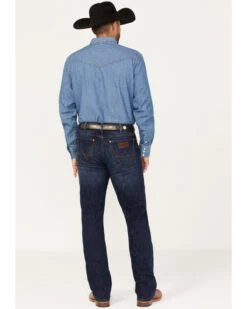 Wrangler Retro Men's Merriam Dark Wash Stretch Slim Bootcut Jeans -Wraner Clothing Shop 2000365062 416 P4
