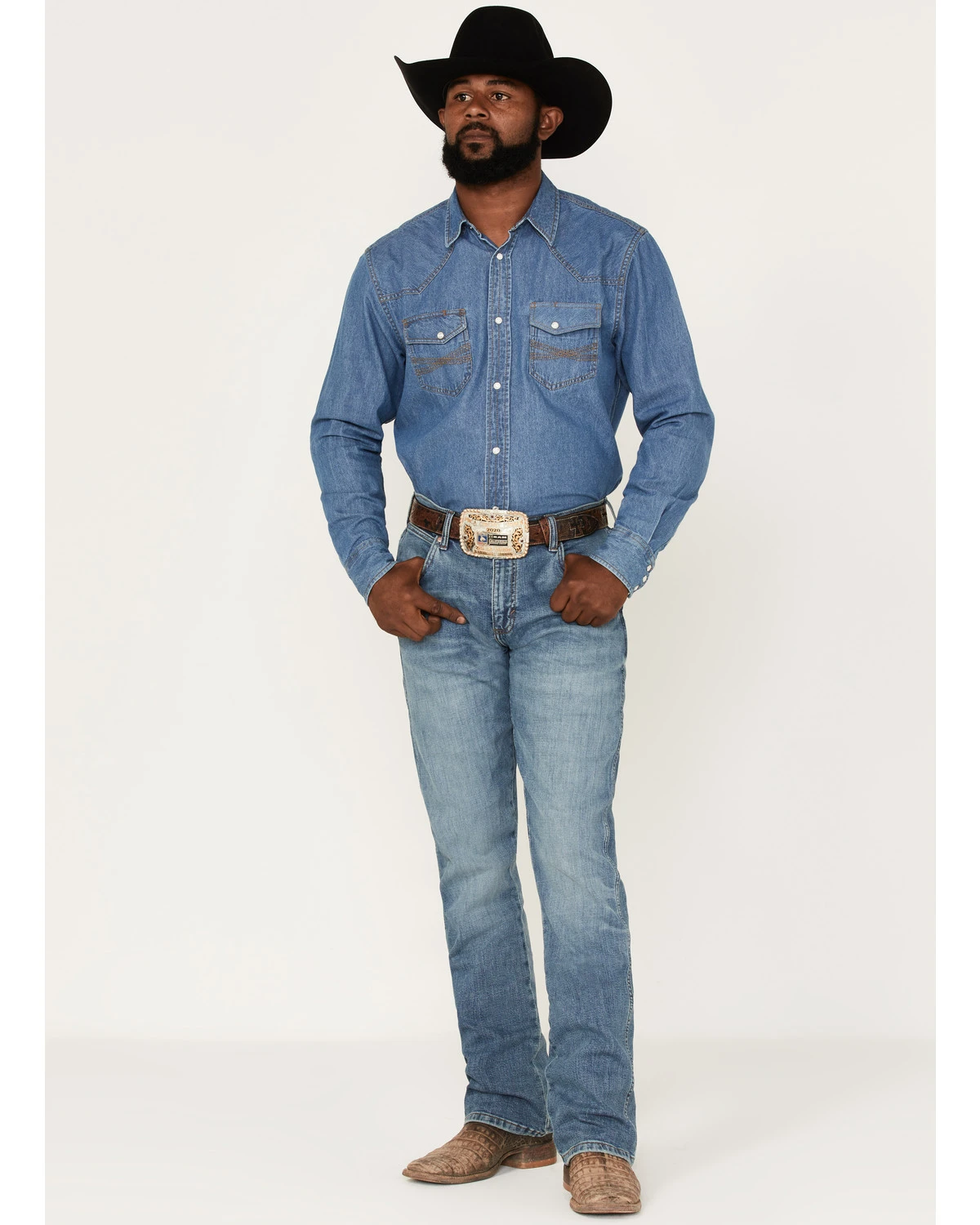 Wrangler Retro Green Men's Valley Light Wash Stretch Slim Bootcut Jeans 3 Wrangler Retro Green Men's Valley Light Wash Stretch Slim Bootcut Jeans