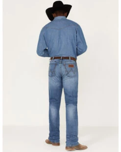 Wrangler Retro Men's Llano Light Medium Wash Stretch Slim Bootcut Jeans -Wraner Clothing Shop 2000365069 413 P3