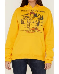 Paramount Network's Yellowstone Women's Yellowstone Lone Cowboy Mustard Graphic Hoodie -Wraner Clothing Shop 2000365391 702 P3