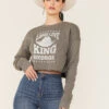 Ruby's Rubbish Women's Heather Gray Long Live King George Graphic Sweatshirt 1 Ruby's Rubbish Women's Heather Gray Long Live King George Graphic Sweatshirt -Wraner Clothing Shop 2000365471 022 P1