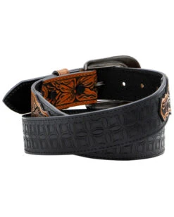 Cody James Men's Tooled With Floral Billets Western Belt -Wraner Clothing Shop 2000365641 908 P3