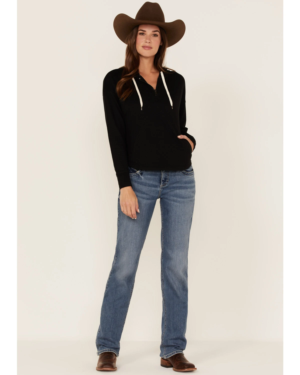 RANK 45 Women's Quarter Zip Sweatshirt Hoodie 4 RANK 45 Women's Quarter Zip Sweatshirt Hoodie - Image 2