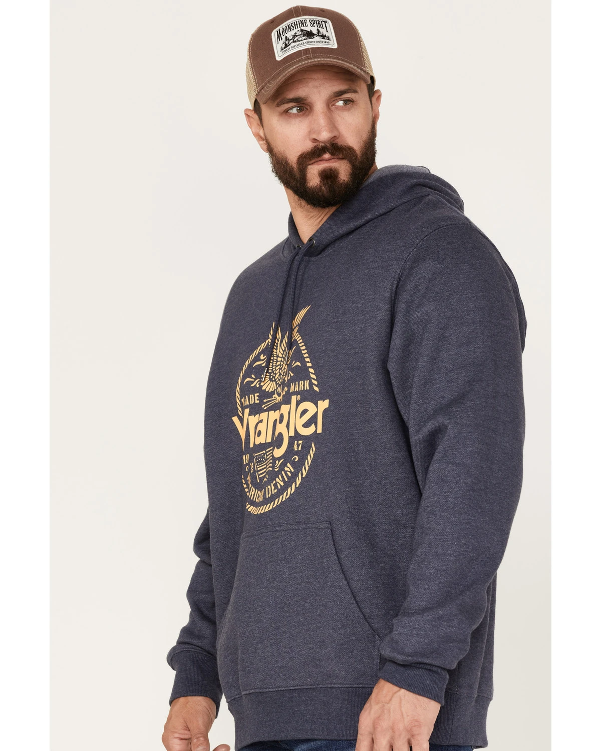 Wrangler Men's Crest Eagle Logo Graphic Hooded Sweatshirt 4 Wrangler Men's Crest Eagle Logo Graphic Hooded Sweatshirt - Image 2