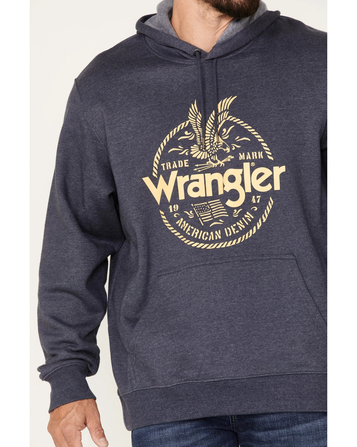 Wrangler Men's Crest Eagle Logo Graphic Hooded Sweatshirt 5 Wrangler Men's Crest Eagle Logo Graphic Hooded Sweatshirt - Image 3