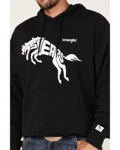 Wrangler Men's 75 Years Black Horse Graphic Hooded Sweatshirt -Wraner Clothing Shop 2000366793 001 P3