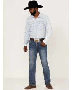 Rock & Roll Denim Men's Hooey Revolver Medium Wash Reflex Stretch Slim Straight Jeans 8 Rock & Roll Denim Men's Hooey Revolver Medium Wash Reflex Stretch Slim Straight Jeans -Wraner Clothing Shop 2000367639 203 P3