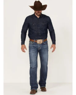 Rock & Roll Denim Men's Dark Wash Double Barrel Stretch Relaxed Straight Jeans 8 Rock & Roll Denim Men's Dark Wash Double Barrel Stretch Relaxed Straight Jeans -Wraner Clothing Shop 2000367642 201 P3