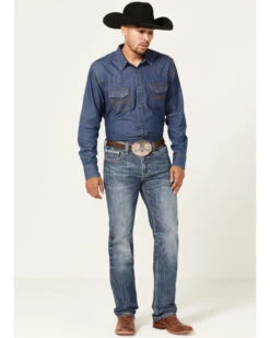 Rock & Roll Denim Men's Revolver Medium Wash Reflex Stretch Slim Straight Jeans -Wraner Clothing Shop 2000367645 202 P3