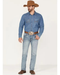 Rock & Roll Denim Men's Medium Wash Mid Rise Bootcut Jeans -Wraner Clothing Shop 2000368123 414 P3