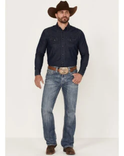 Rock & Roll Denim Men's Double Barrel Medium Wash Relaxed Straight Jeans -Wraner Clothing Shop 2000368870 414 P3