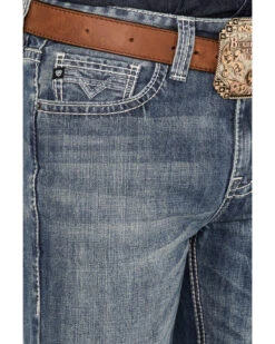 Rock & Roll Denim Men's Double Barrel Medium Wash Relaxed Straight Jeans -Wraner Clothing Shop 2000368870 414 P4