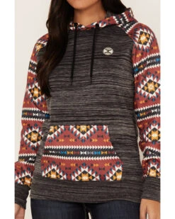 Hooey Women's Southwestern Contrast Print Summit Hoodie -Wraner Clothing Shop 2000369085 022 P3