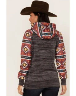 Hooey Women's Southwestern Contrast Print Summit Hoodie -Wraner Clothing Shop 2000369085 022 P4