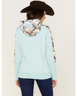 Hooey Women's Southwestern Print Contrast Canyon Hoodie -Wraner Clothing Shop 2000369089 400 P4
