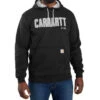 Carhartt Men's Loose Fit Midweight Felt Logo Graphic Hooded Sweatshirt -Wraner Clothing Shop 2000370034 001 P1