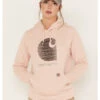 Carhartt Women's Rain Defender Relaxed Fit Midweight Logo Graphic Hoodie -Wraner Clothing Shop 2000370148 662 P1