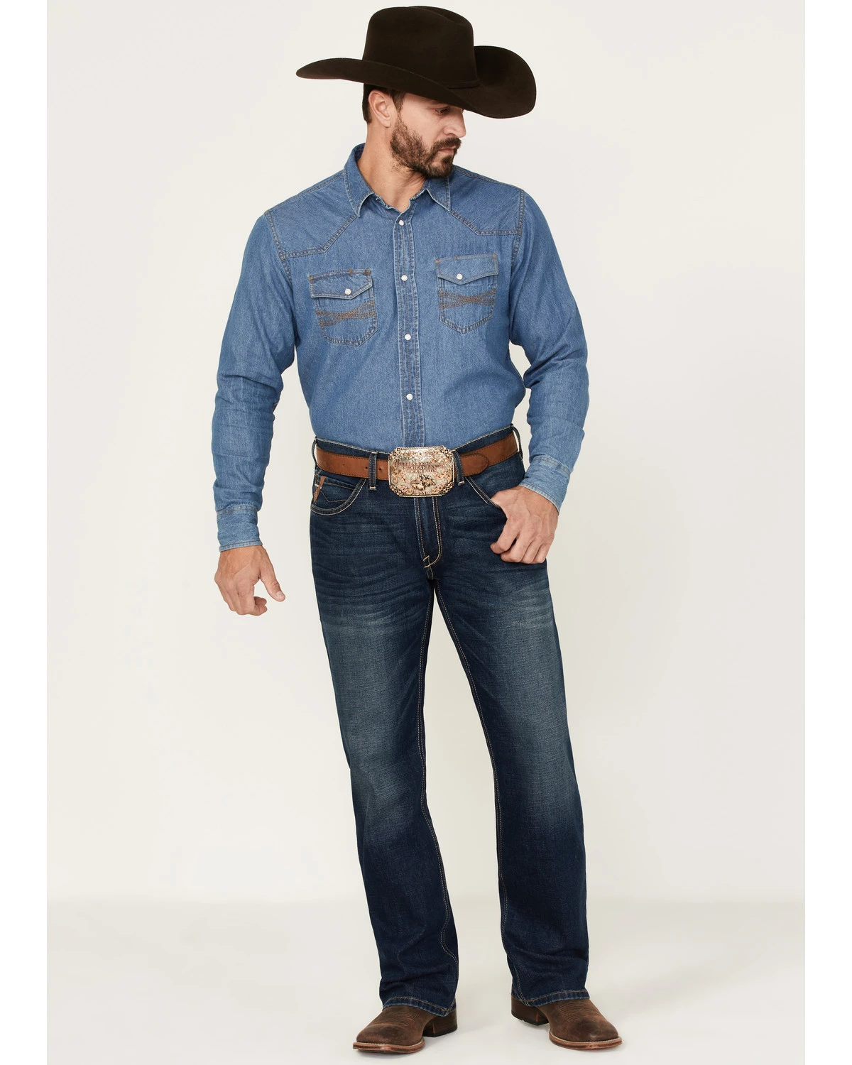 Ariat Men's M4 Ford Quentin Stretch Relaxed Bootcut Jeans 3 Ariat Men's M4 Ford Quentin Stretch Relaxed Bootcut Jeans