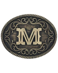Montana Silversmiths Filigree Initial M Belt Buckle