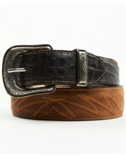 Cody James Men's Vince Two Tone Embroidered Caiman Western Belt