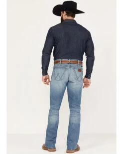 Wrangler Retro Men's 77MWP Medium Wash Slim Boot Stretch Denim Jeans -Wraner Clothing Shop 2000374572 413 P3