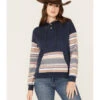 RANK 45 Women's Stripe Contrast Hooded Pullover -Wraner Clothing Shop 2000374967 410 P1
