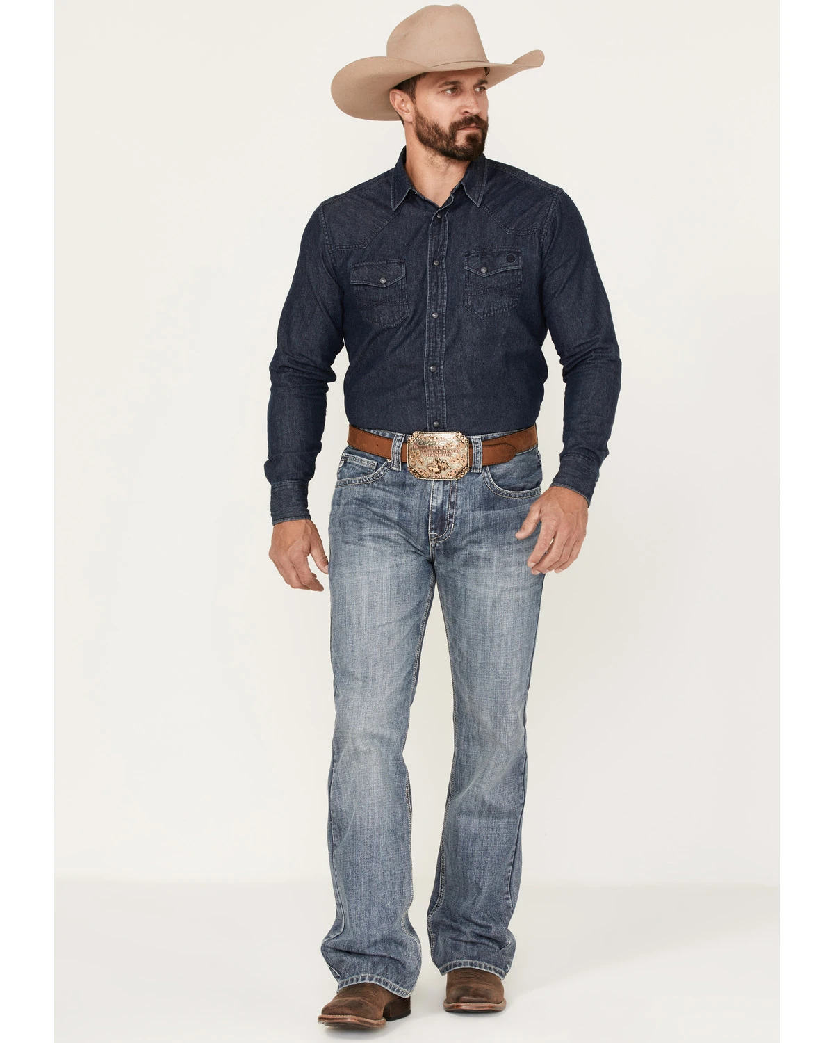 Rock & Roll Denim Men's Relaxed Fit Ladder Stitch Bootcut Jeans 5 Rock & Roll Denim Men's Relaxed Fit Ladder Stitch Bootcut Jeans - Image 3