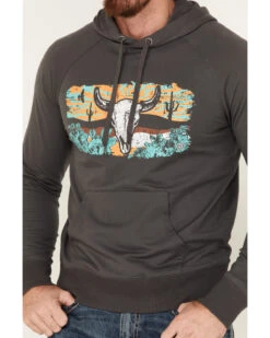 Rock & Roll Denim Men's Skull Scenic Graphic Hooded Sweatshirt -Wraner Clothing Shop 2000376215 022 P3