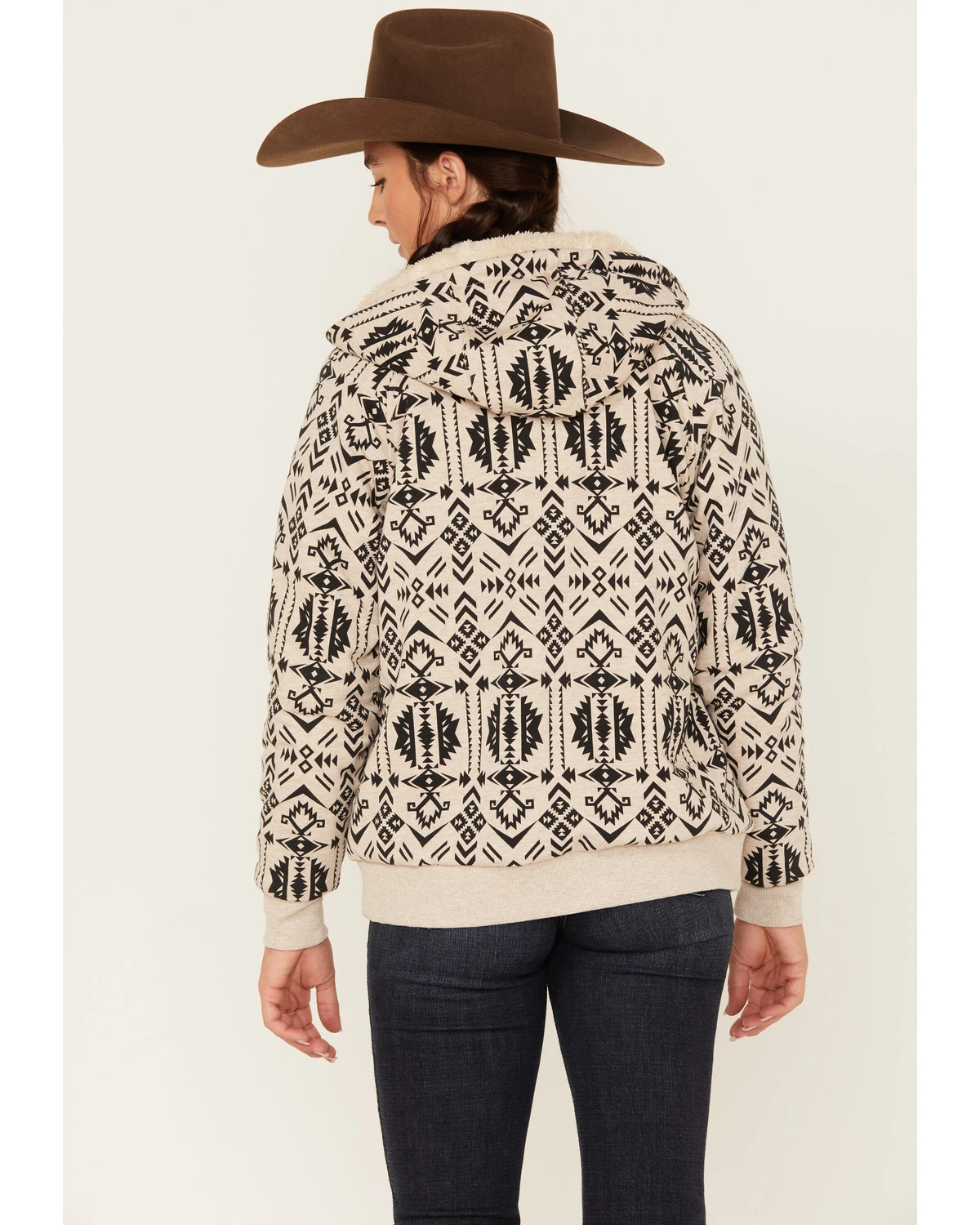 Ariat Women's R.E.A.L. Southwestern Print Sherpa-Lined Zip Hoodie 6 Ariat Women's R.E.A.L. Southwestern Print Sherpa-Lined Zip Hoodie - Image 4