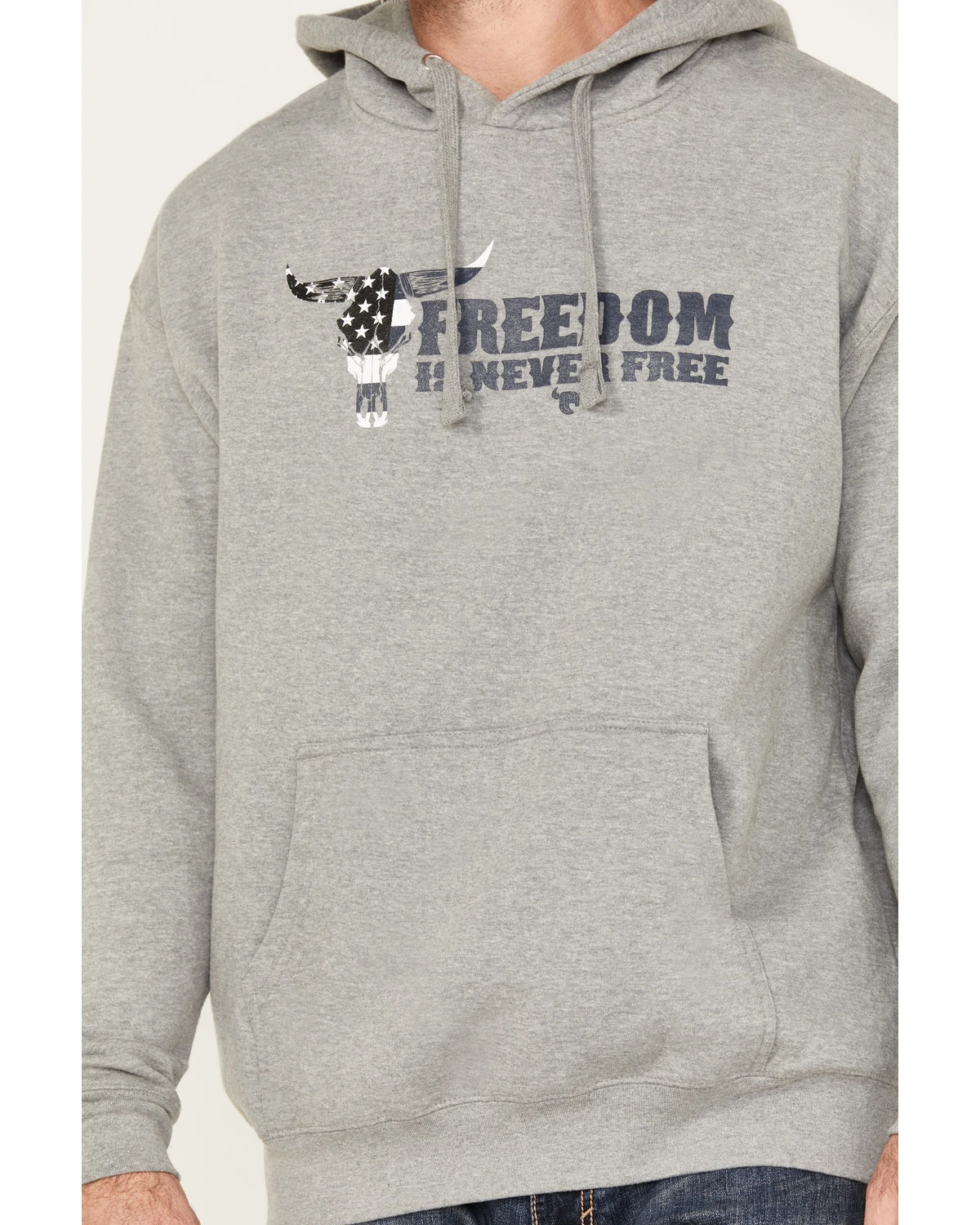 Cowboy Hardware Men's Freedom Is Never Free Graphic Hooded Sweatshirt 5 Cowboy Hardware Men's Freedom Is Never Free Graphic Hooded Sweatshirt - Image 3