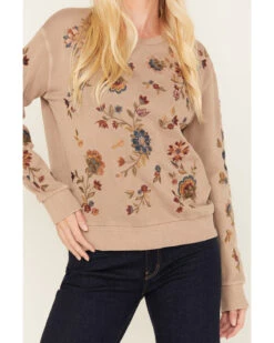 Driftwood Women's Embroidered Teddy Sweatshirt -Wraner Clothing Shop 2000378937 251 P3