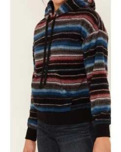 RANK 45 Women's Serape Stripe Plush Fleece Hoodie -Wraner Clothing Shop 2000380744 001 P3