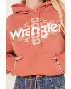 Wrangler Retro Women's Southwestern Print Logo Cropped Long Sleeve Hoodie -Wraner Clothing Shop 2000382594 600 P3