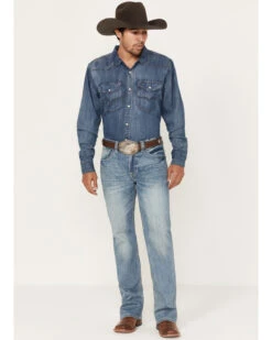 Rock & Roll Denim Men's Double Barrel Medium Vintage Wash Straight Reflex Denim Jeans 8 Rock & Roll Denim Men's Double Barrel Medium Vintage Wash Straight Reflex Denim Jeans -Wraner Clothing Shop 2000386195 414 P3