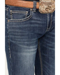 Rock & Roll Denim Men's Medium Wash Straight Reflex Denim Jeans -Wraner Clothing Shop 2000386196 414 P4