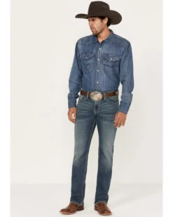 Rock & Roll Denim Men's Revolver Medium Vintage Wash Slim Straight Reflex Denim Jeans -Wraner Clothing Shop 2000386198 414 P3