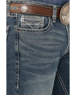 Rock & Roll Denim Men's Revolver Medium Vintage Wash Slim Straight Reflex Denim Jeans -Wraner Clothing Shop 2000386198 414 P4