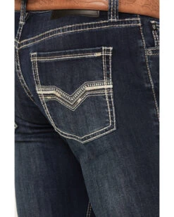 Rock & Roll Denim Men's Rifle Dark Vintage Wash Skinny Reflex Denim Jeans -Wraner Clothing Shop 2000386199 416 P2