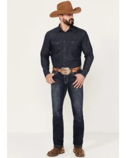 Rock & Roll Denim Men's Rifle Dark Vintage Wash Skinny Reflex Denim Jeans -Wraner Clothing Shop 2000386199 416 P3